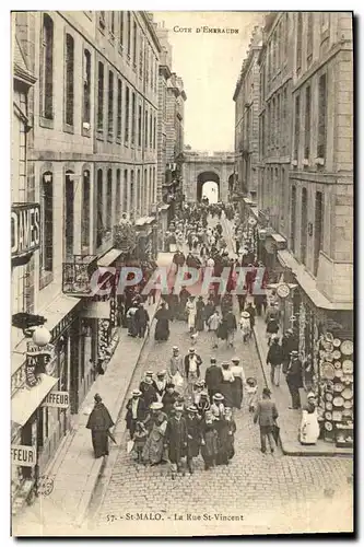 Ansichtskarte AK St Malo La Rue St Vincent