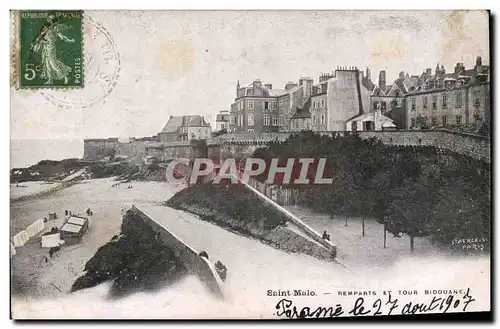 Cartes postales St Malo Remparts et tour Bidouane