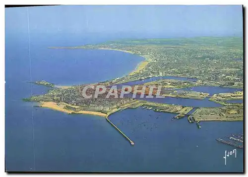 Cartes postales moderne Saint Malo La Ville Close Les Remparts le Port Embarcadere pour Jersey La grande plage vers Para