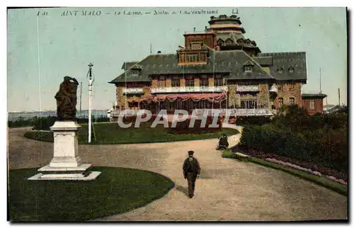 Ansichtskarte AK Saint Malo Le casino Statue de Chateaubriand