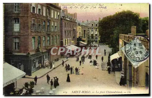 Ansichtskarte AK Saint Malo La Place Chateaubriand