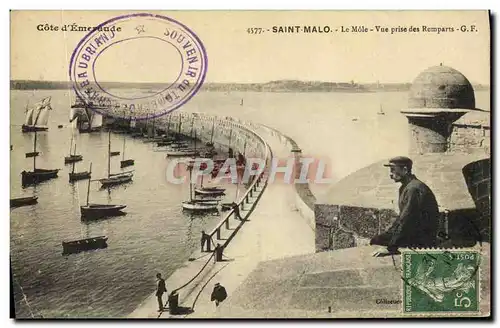 Ansichtskarte AK Saint Malo Le Mole Vue Prise des Remparts