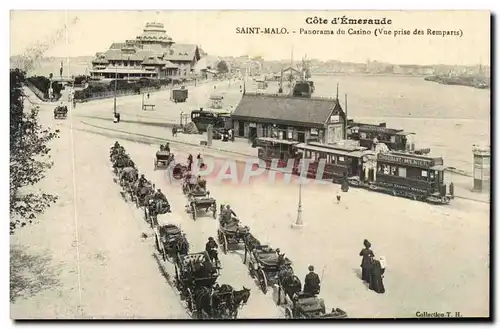 Ansichtskarte AK Saint Malo Panorama du Casino Vue prise des remparts Tramways