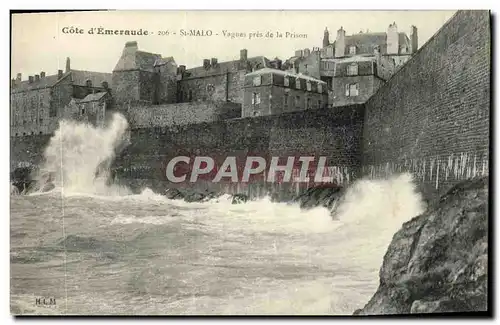 Ansichtskarte AK Saint Malo Vagues Pres de la Prison