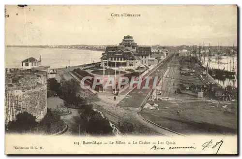 Ansichtskarte AK Saint Malo Le Sillon Le Casino Les quais Bateaux