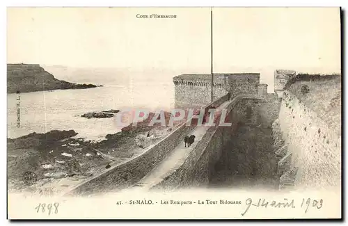 Ansichtskarte AK Saint Malo Les Remparts La Tour Bidouane