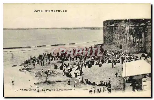 Cartes postales St Malo La Plage a Maree Montante