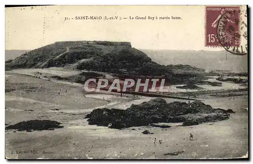 Cartes postales St Malo Le Grand Bey Maree Basse