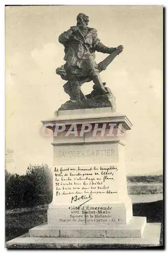 Cartes postales St Malo Square de la Hollande Statue de Jacques Cartier Botrel