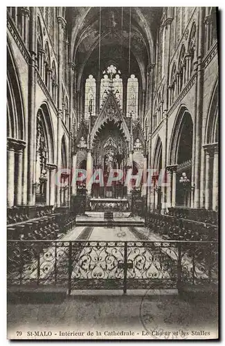 Ansichtskarte AK St Malo Interieur de la Cathedrale Le Choeur et les Stalles