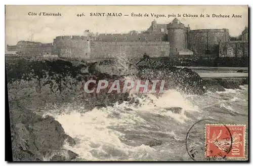 Ansichtskarte AK St Malo Etude de Vagues Pres le Chateau de la Duchesse Anne