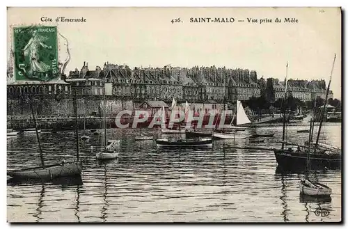 Ansichtskarte AK St Malo Vue Prise du Mole Bateaux