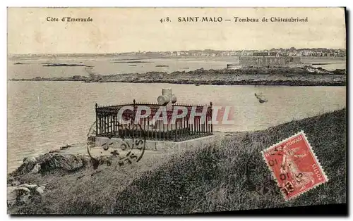 Cartes postales St Malo Tombeau de Chateaubriand