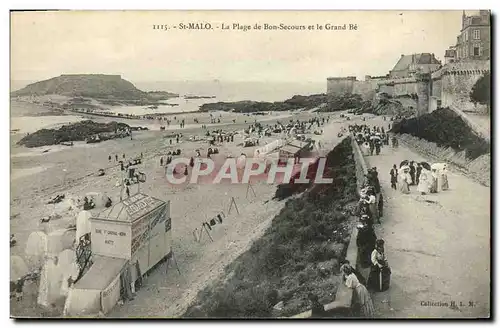 Ansichtskarte AK Saint Malo La Plage de Bon Secours et le Grand Be