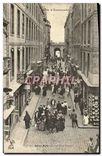 Cartes postales Saint Malo La rue Saint Vincent