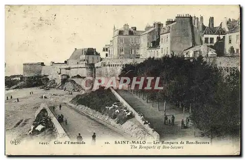 Ansichtskarte AK Saint Malo Les Remparts de Bon Secours