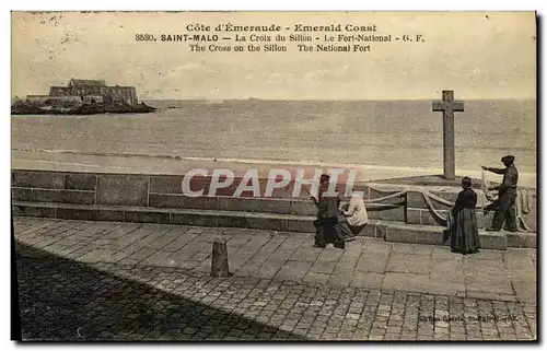 Cartes postales Saint Malo La Croix Du Sillon Le Fort National Pecheurs