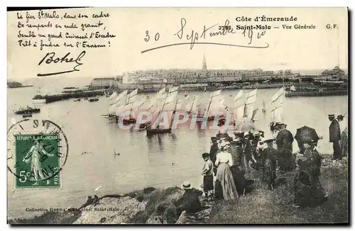 Ansichtskarte AK Saint Malo Vue Generale Regate Bateaux Botrel