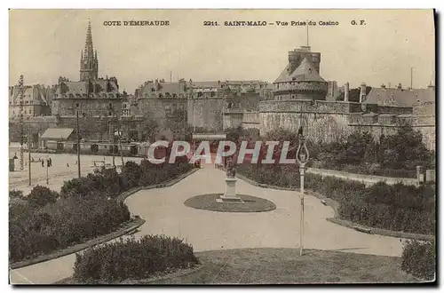 Ansichtskarte AK Saint Malo Vue Prise Du Casino Train