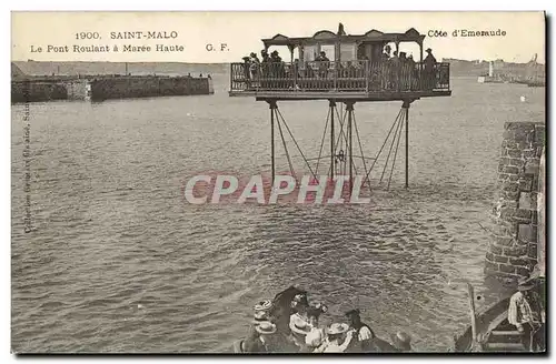 Ansichtskarte AK Saint Malo Le Pont Roulant a Maree Haute