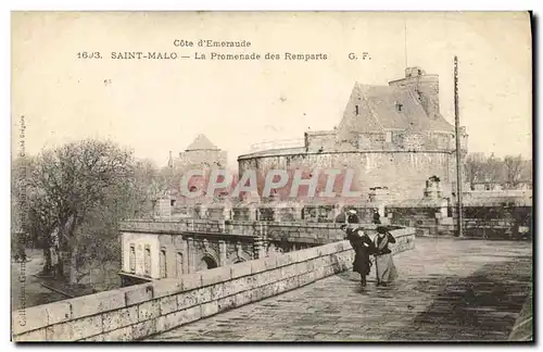 Ansichtskarte AK Saint Malo La Promenade des Remparts