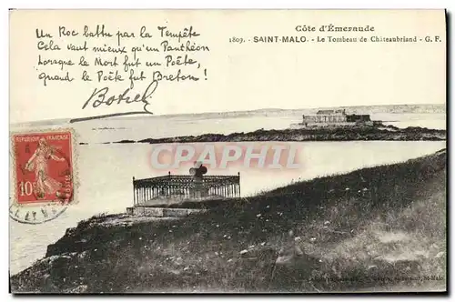 Cartes postales Saint Malo Le Tombeau de Chateaubriand