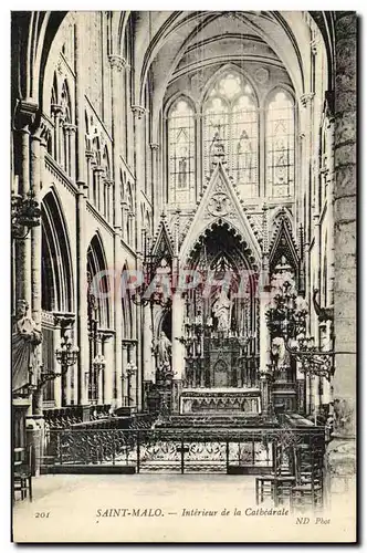 Cartes postales Saint Malo Interieur de La Cathedrale