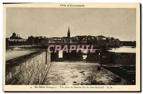 Cartes postales Saint Malo Vue Prise du Bastion Est Du Fort National