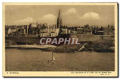 Cartes postales Saint Malo Les remparts et la ville vus du grand Bey