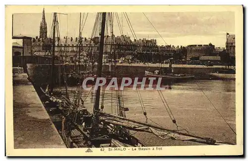 Ansichtskarte AK Saint Malo Le Bassin a flot Bateaux