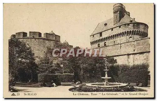 Cartes postales Saint Malo Le Chateau Tour La Generale et le grand donjon