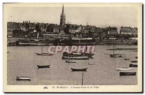 Ansichtskarte AK Saint Malo L Avant Port et la Ville Bateaux