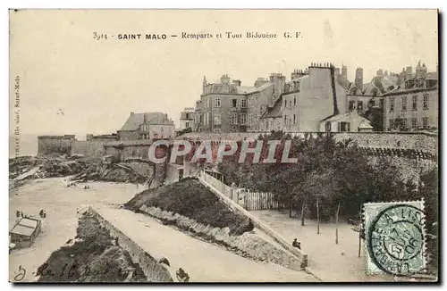 Ansichtskarte AK Saint Malo Remparts et tour Bidouane