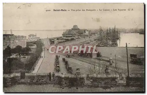 Cartes postales Saint Malo Vue Prise Des Remparts Le Casino Les squares Bateaux