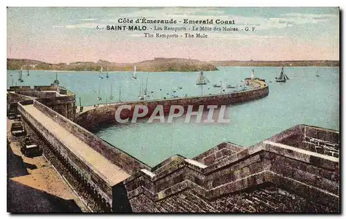 Cartes postales Saint Malo Les Remparts Le Mole des Noires