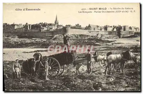 Cartes postales Saint Malo La Recolte du Goemon Les remparts Parties occidentales TOP