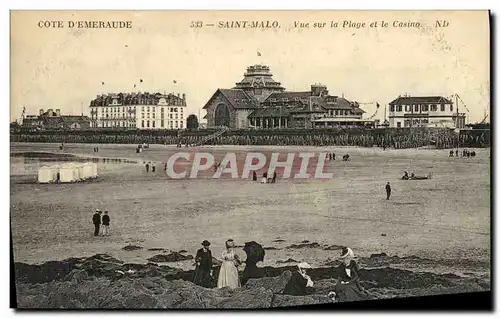 Cartes postales Saint Malo Vue Sur La Plage et le Casino