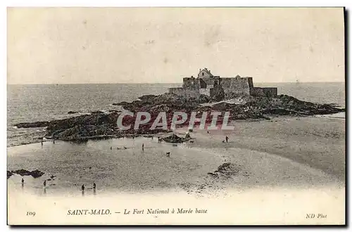 Cartes postales Saint Malo Le Fort National a Maree Basse