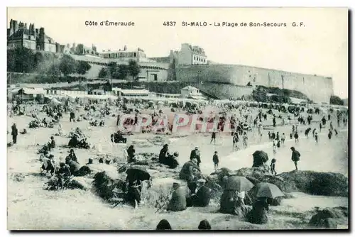 Cartes postales Saint Malo La Plage De Bon Secours