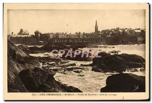 Ansichtskarte AK Saint Malo Etude de rochers Cote du chateau