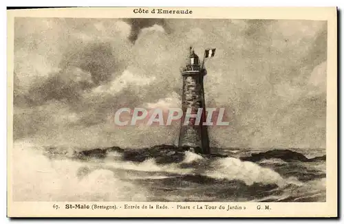 Cartes postales Saint Malo Entree de la Rade Phare La Tour du jardin