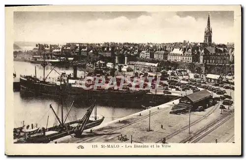 Ansichtskarte AK Saint Malo Les Bassins et la Ville Bateau