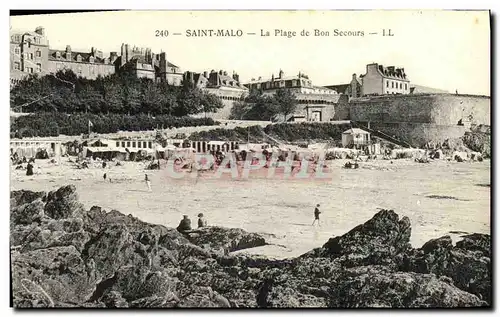 Cartes postales Saint Malo La Plage de Bon Secouurs