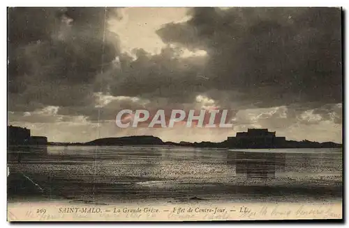Cartes postales Saint Malo La Grande Greve Effet de contre jour