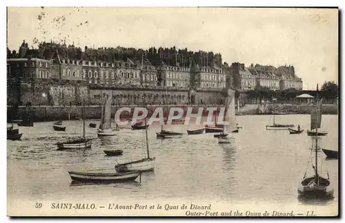 Cartes postales Saint Malo L Avant Port et le Quai de Dinard Bateaux