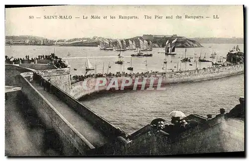 Ansichtskarte AK Saint Malo Le Mole et les Remparts