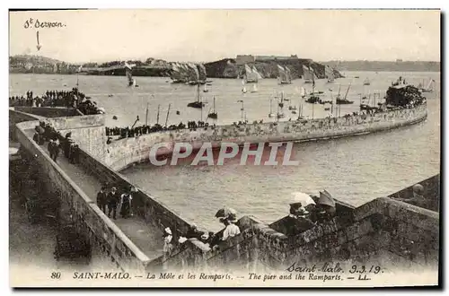 Ansichtskarte AK Saint Malo Le Mole et les Remparts