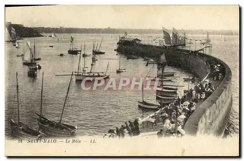 Ansichtskarte AK Saint Malo Le Mole Bateaux