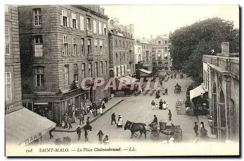 Ansichtskarte AK Saint Malo La Place Chateaubriand