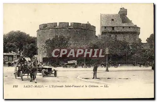 Cartes postales Saint Malo L esplanade Saint Vincent et le Chateau